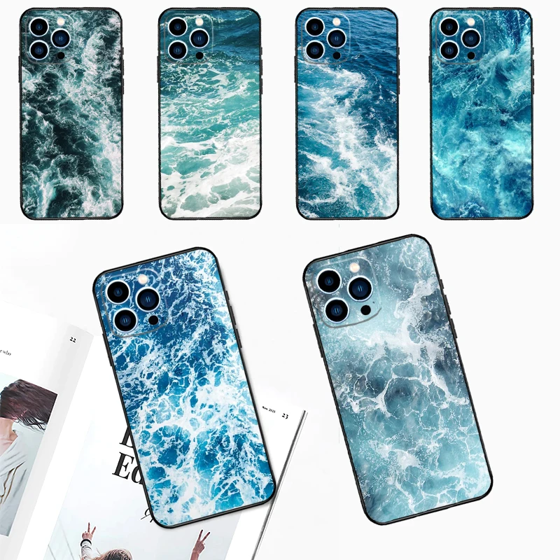 Custodia Blue Sea Ocean Waves Per Iphone 15 14 13 12 11 Pro Max Mini Cover X Xr Xs Se 8 7 14 15 Plus Accessori