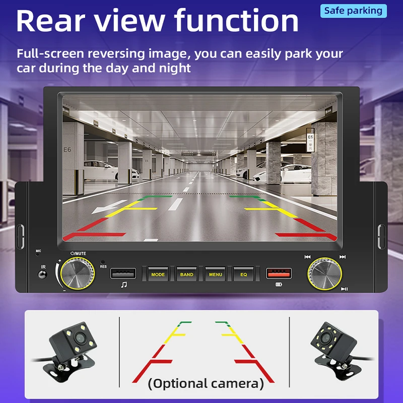 Hippcron 7inch Portable CarPlay Android Auto Car Radio Multimedia Video  Player Touch Screen With AUX USB For Rear View Camera - AliExpress