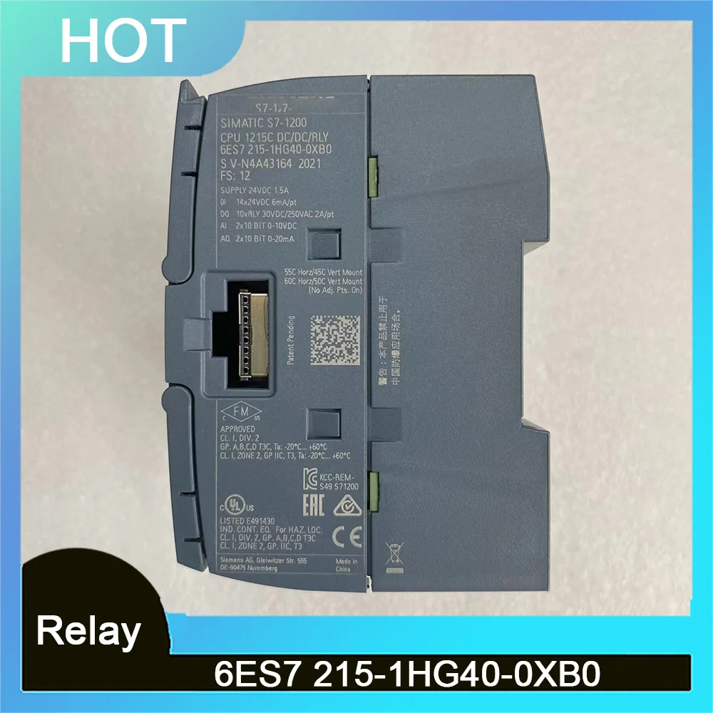 6 Es7 215-1Hg40-0Xb0 Per Siemens Simatic S7-1200 Cpu 1215C Cpu Compatta Dc/Dc/Relay