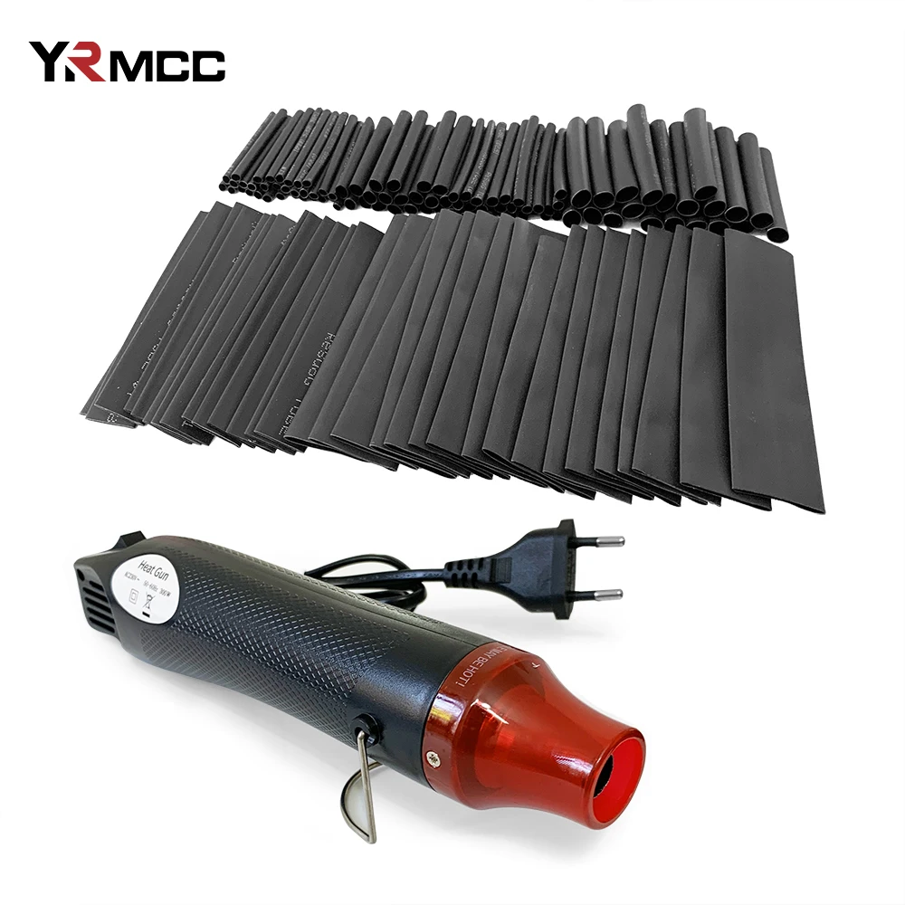 Heat-Shrink Tubing Wrapping Kit Electrical Wire Wrap Cable Insulation Sleeving Thermoresistant with Hot Air Gun Shrinkage