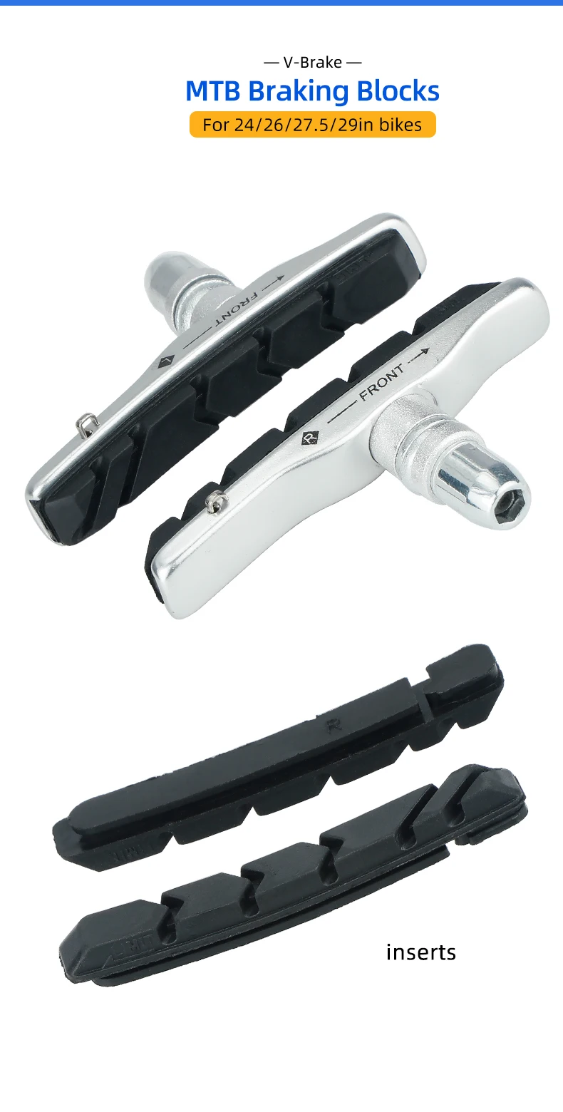 Deemount Qualität V-Bremsbeläge MTB Mountainbike 72mm Bremssattel Bremse Alaun. Schuhe für lineare Zugbremsen, wetterfest, geräuscharm – Detail 1