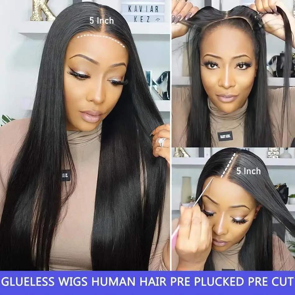 13x6 Lace Wig 100% Human Hair 13X4 Straight 4x4 5x5 Lace Frontal Wig Lace Front Ready To Wear  Glueless Brazilian Wig For Women