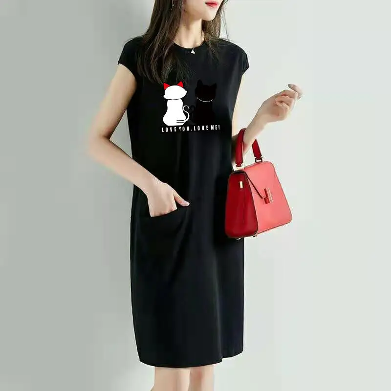NEW Casual Loose Solid Women T-Shirt Dress Summer Beach Shirt Tops Pocket Dresses for Students & Lady Clothes summer dresses Dresses