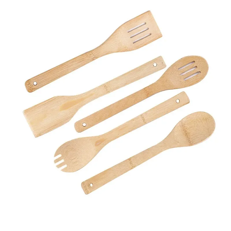 Bamboo spatula spoon set non-stick pan bamboo spoon bamboo spatula stir-fry high temperature resistant frying