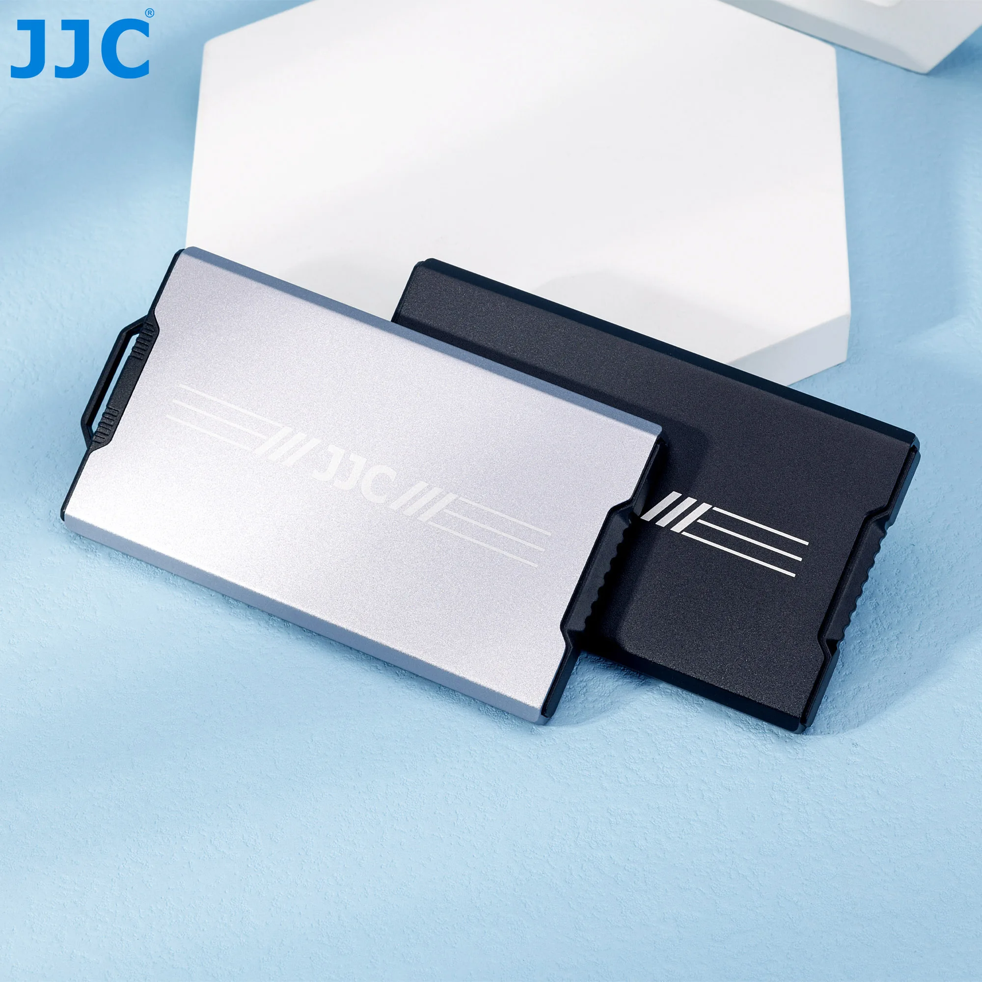 JJC Pop-up-Design, ultradünnes Speicherkartenetui, tragbarer Hartschalenschutz aus Metall für SD/Micro SD/TF/Nano SIM/NM-Karten – Detail 12