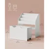 Kids Bookshelf and Toy Organizer, Toy Storage Chest and Bookcase with 3 Shelves, Storage Box with Wheels, Multipurpose 6