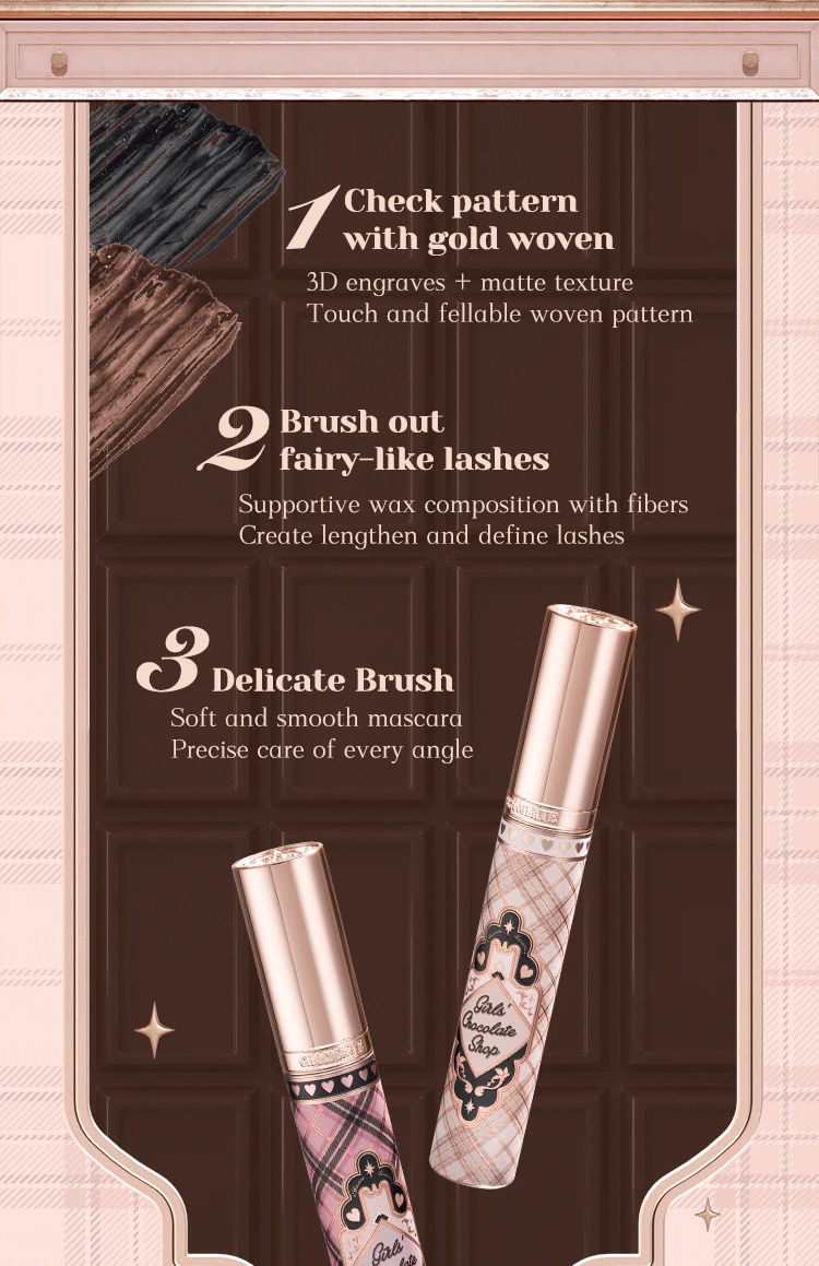 Description Picture 3 of itemFlower Knows Lengthening Mascara Chocolate Wonder-Shop Series 3.5ml Mascara Eyelash Waterproof Makeup Women Beauty