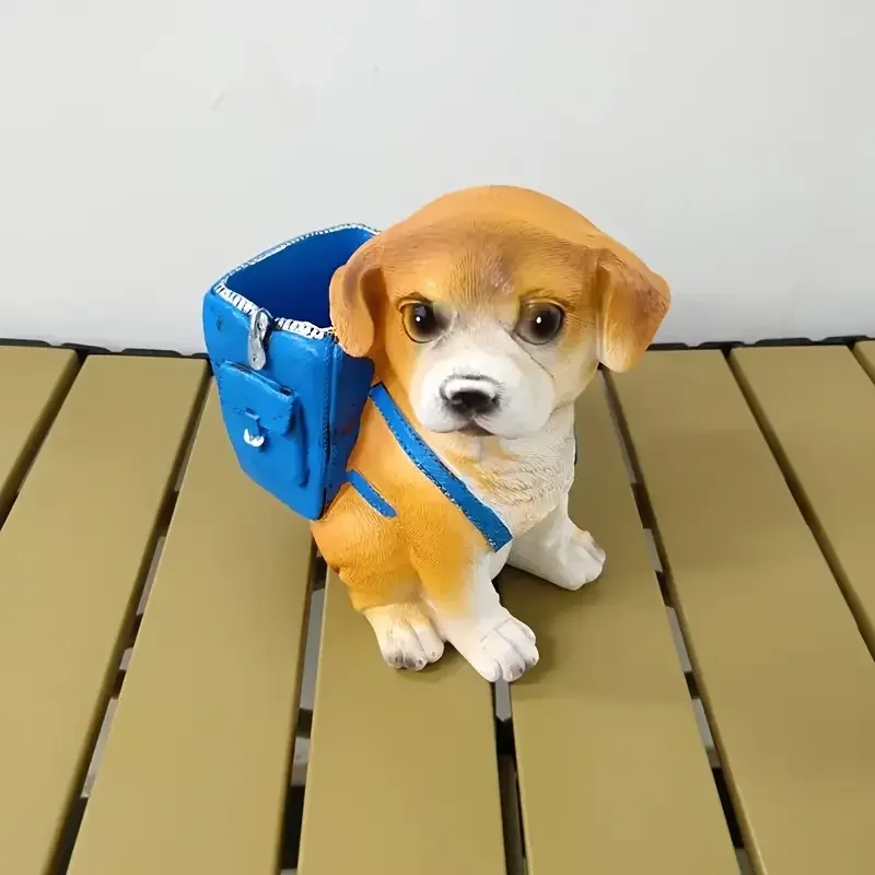 Cartoon Cute Puppy Pen Holder Resin Desk Decoration for Offices Homes Perfect Birthday Gift for Students Goung Adults 6
