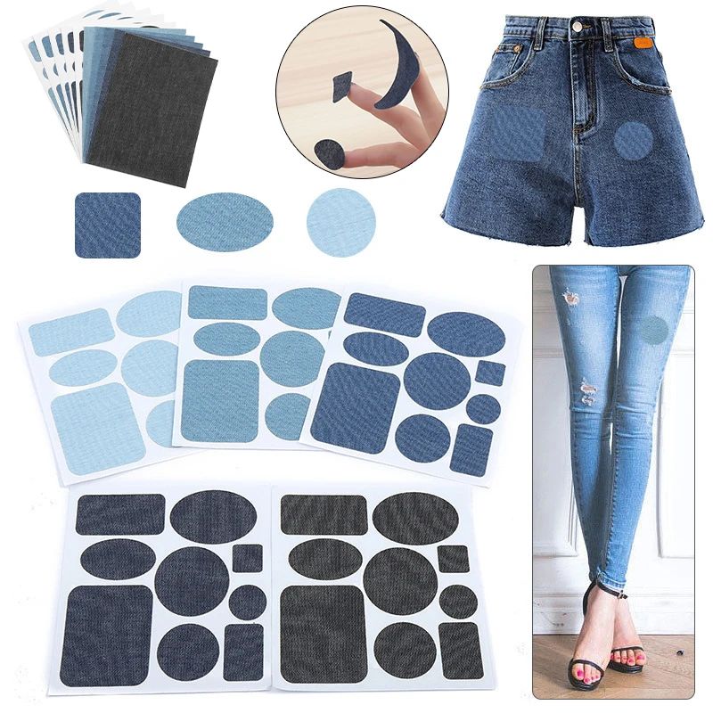 SelfAdhesiveDenimPatchesforJeanClothingPantsBadgesApparelSewingFabricDIYIronon
