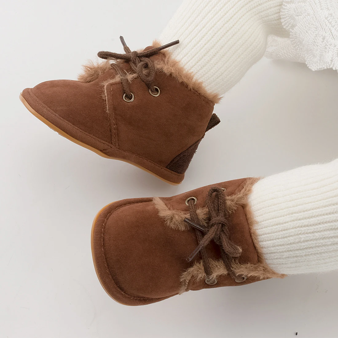KIDSUN Winter Baby Snow Booties Warm Infant Boy Girl Toddler Shoes Rubber Sole Anti-slip Soft Newborn First Walkers Crib Shoes 5