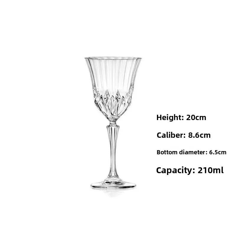 European Palace Style Champagne Glass High Stem Cocktail Martini Diamond Wine Cup Crystal Like Barware Set for Party Wedding