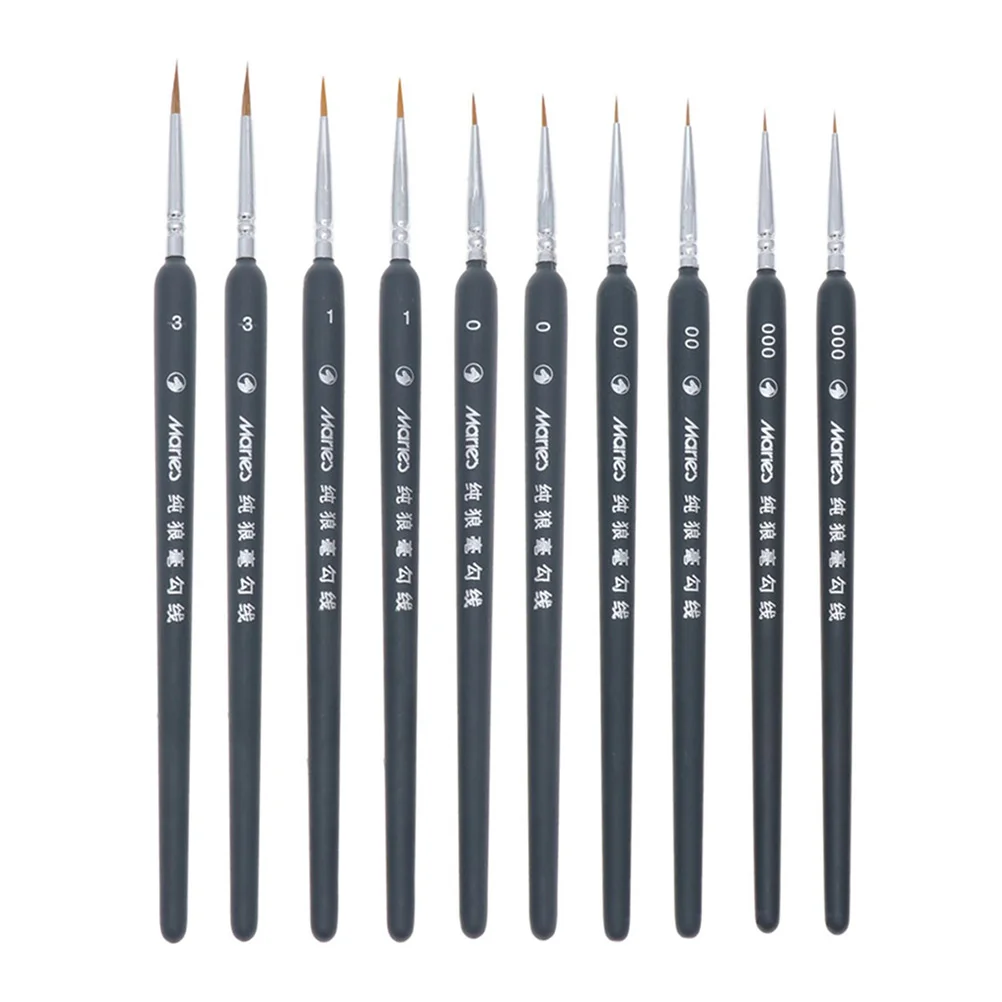 

High Quality Paint Brush Set Wolf Hair Tip Detail Paint Brush Fine Detailing Art Painting Oil Models Watercolor