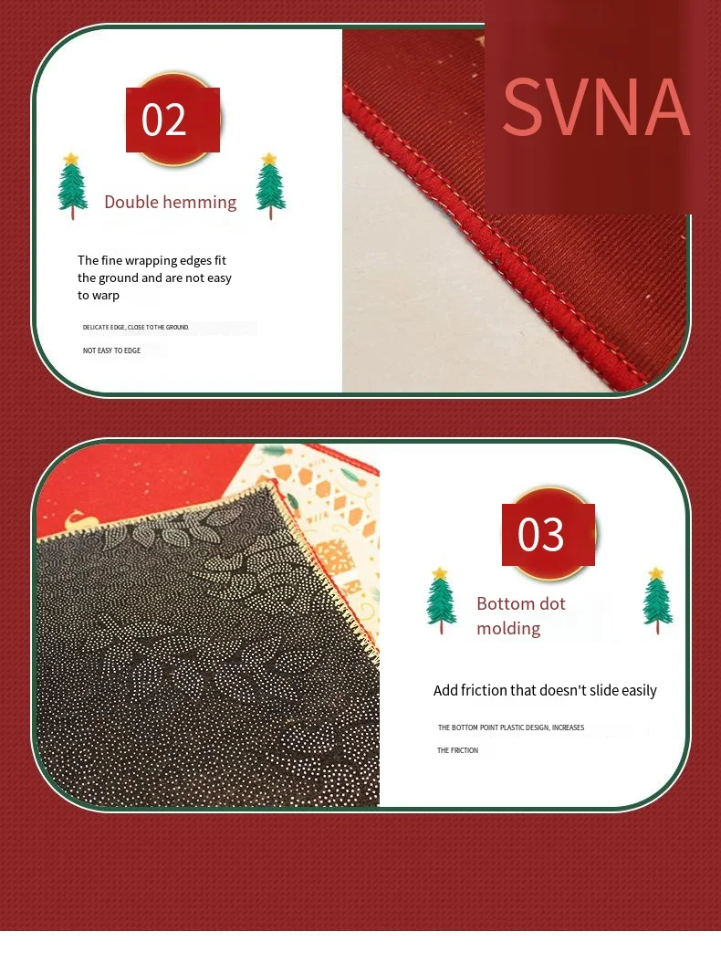 VIKAMA Schöner weihnachtlicher Lebkuchenmann, langer Kristall-Samtteppich für Küche und Badezimmer, saugfähig, rutschfest, Heimdekoration_voghion.com