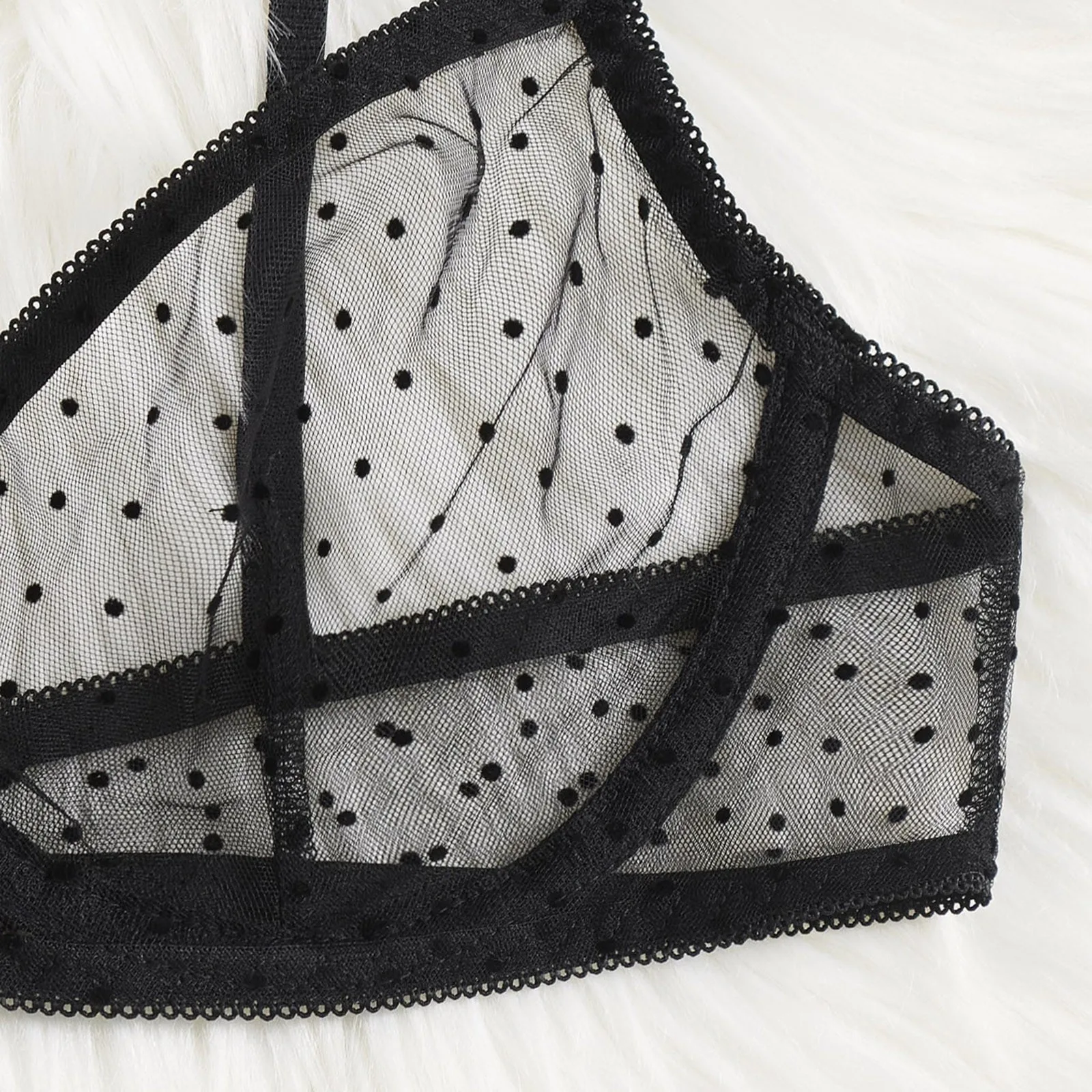 Dobby Mesh Underwire Lingerie Set Women Underwire Lingerie Set Two Piece Underwear Lingerie Sleepwear Steel Mesh Lingerie Set