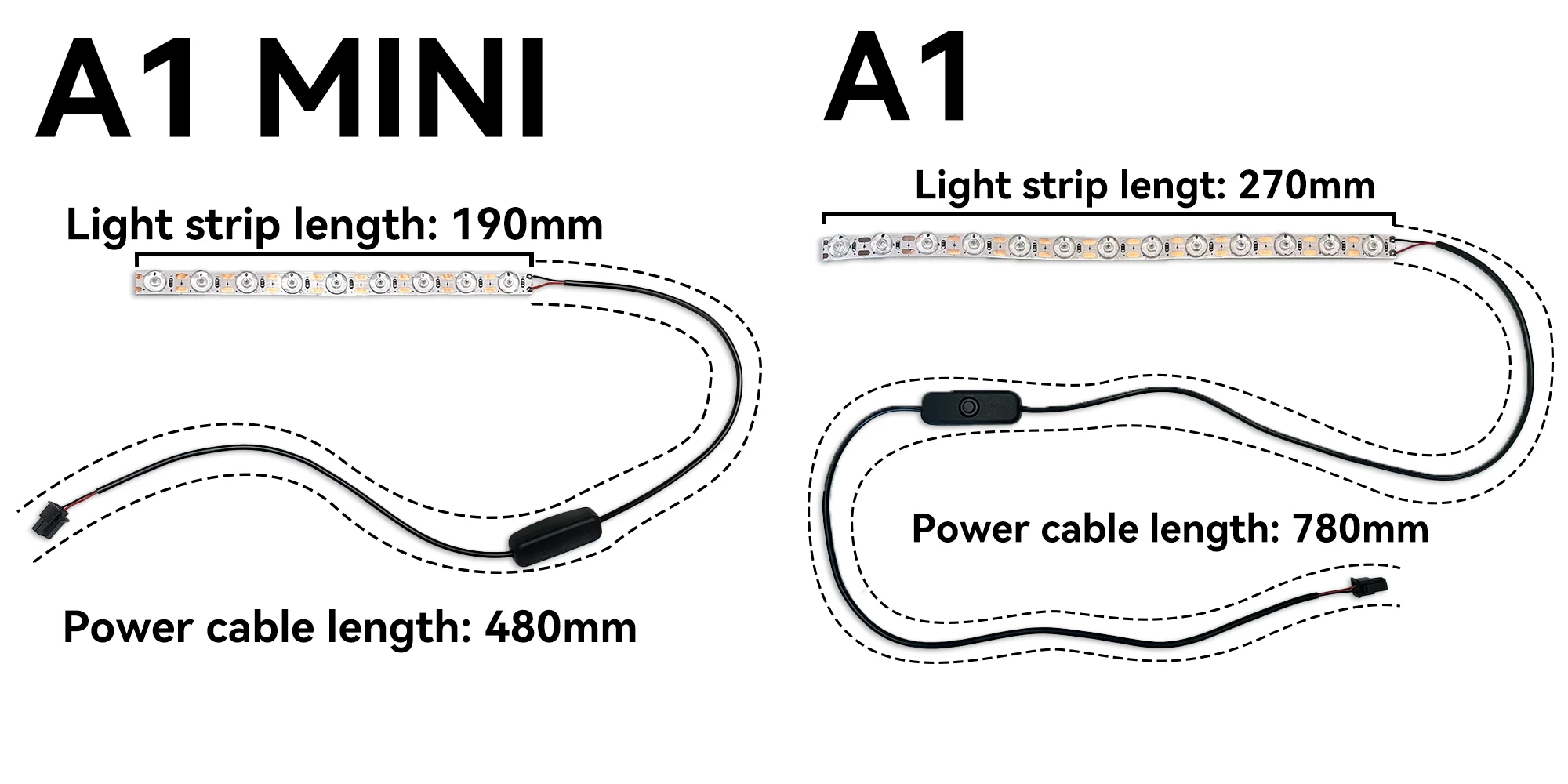Für Bambu Lab A1/A1mini LED-Lichtstreifen Ra95 Fülllicht 24V Superhell Bambulab 3D-Drucker Zubehör – Detail 10
