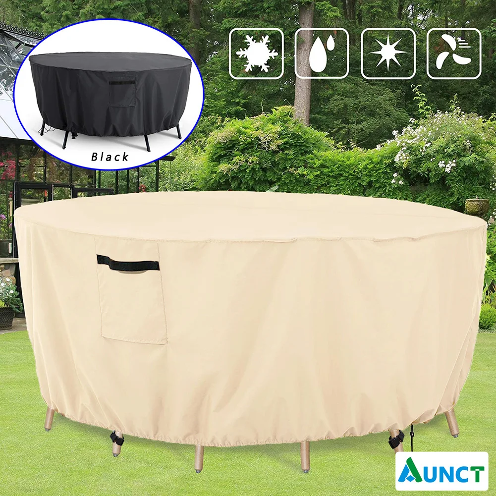 Housse De Table Ronde étanche Oxford - Protection Contre La Pluie Pour Terrasse Et Balcon