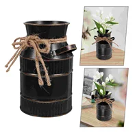  Retro Milk Bottle Vase Flower Bucket Home Decor Iron Plant Pot Farmhouse Adornment Vintage Table 1