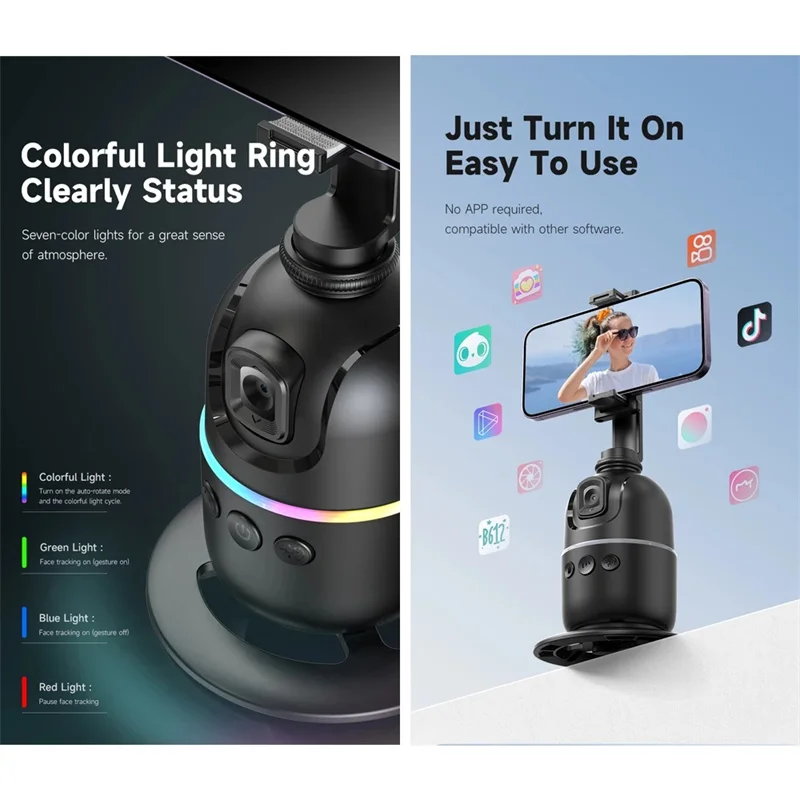 Enhanced Selfie Stick with 360° Auto Face Tracking & AI Gimbal for Videos and Live Streaming