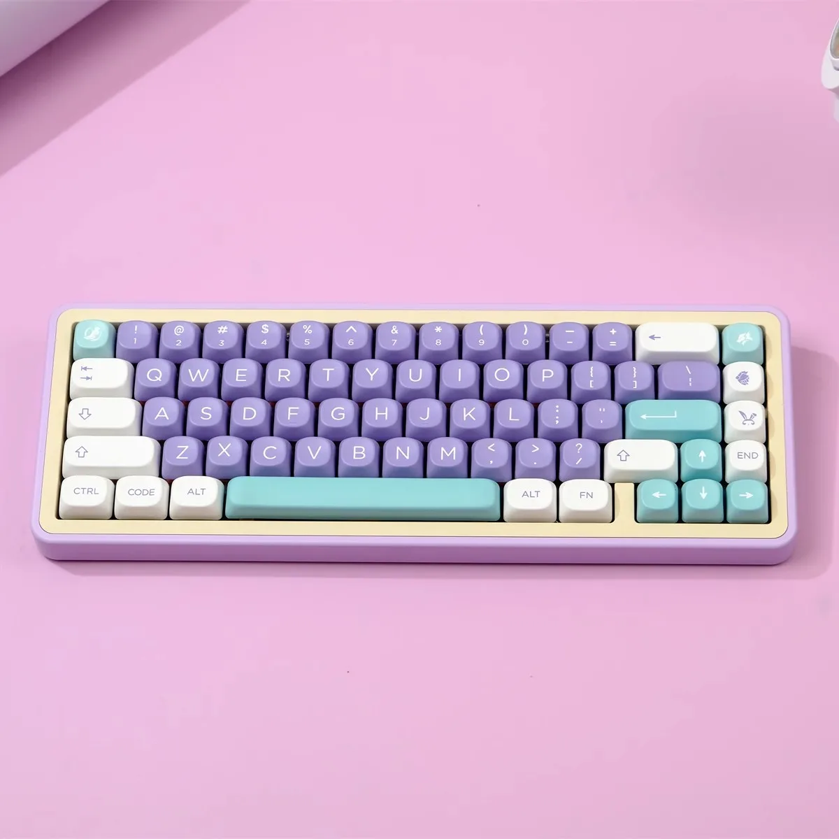 Multicolor Pbt Keycaps Grupo Mulan Keycaps Sublimação de Tintura Perfil Moa Keycap Roxo para Keychron q2 k2 Anne Gh60 Gk64 Poker 980 126 Chaves - Imagem 4