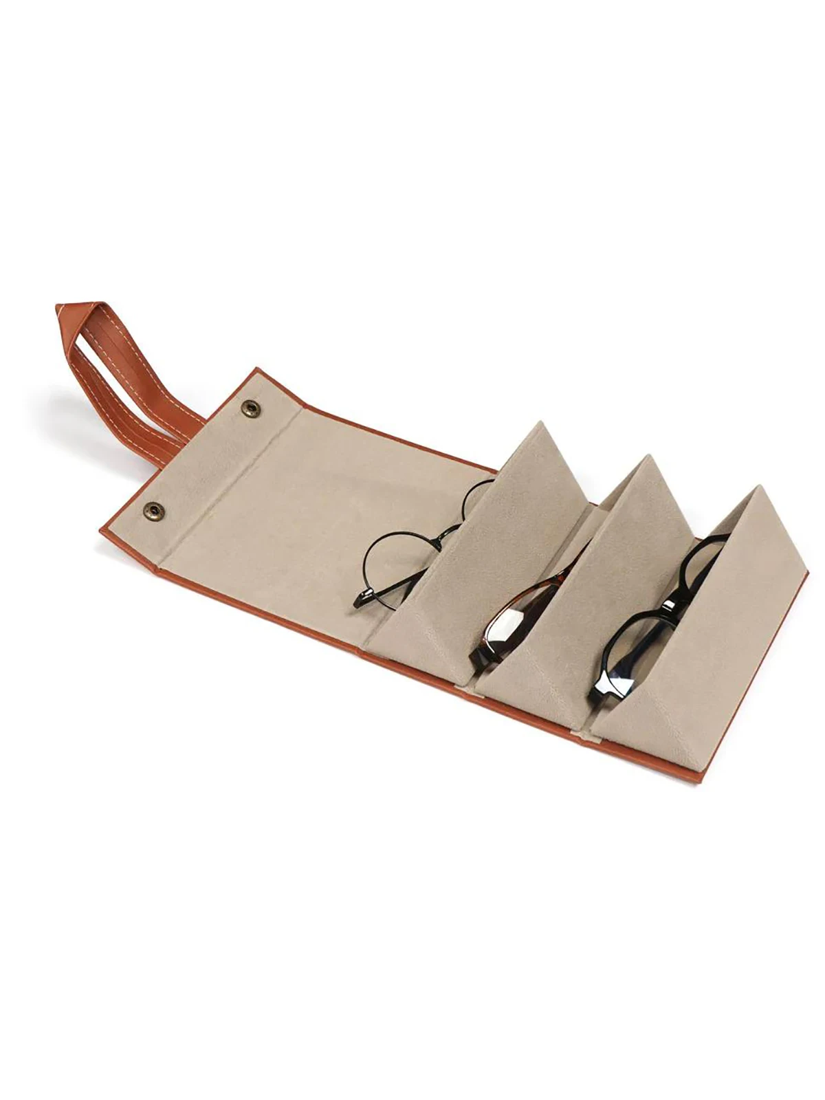 1pc 5/6 Slots PU Leder Sonnenbrille Lagerung Fall Tragbare Faltbare Brillen Organizer Display Multi Hängen Brillen Halter – Detail 2