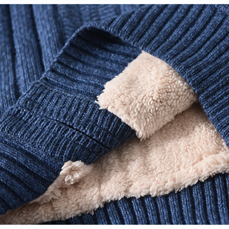 Winter Sweater Coat Male Lamb Cashmere Knitted Cotton Polyester Thicken Warm Cardigan Men 2024 Clothing Plus Size M-6XL 7XL 5