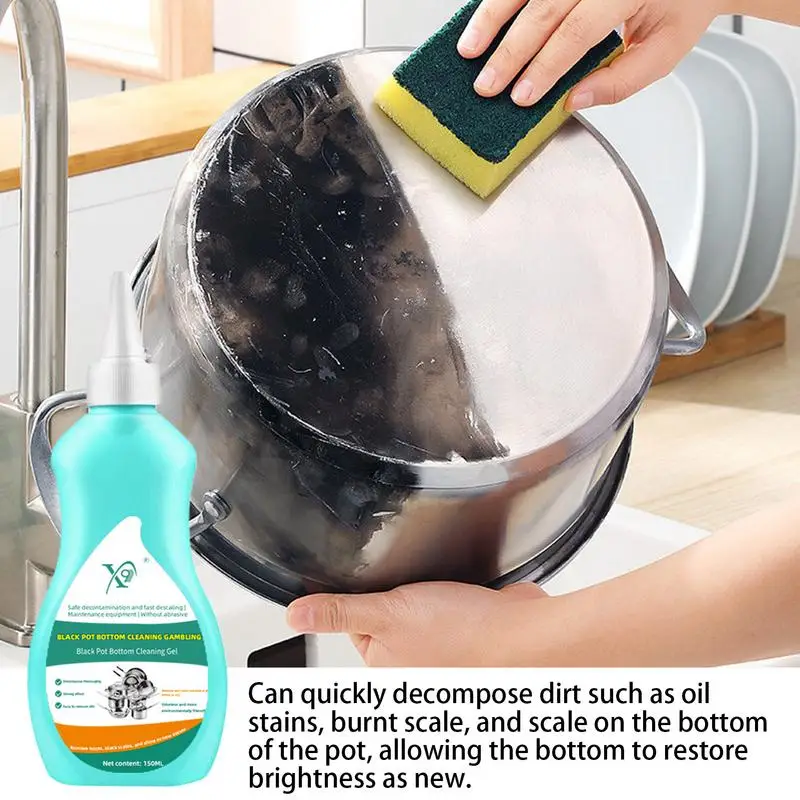 150ml Pot Bottom Cleaning Agent Multifunctional Gel Cleaner For Cookware Pan Bottom Bright Surface Oil Stain Cleaner