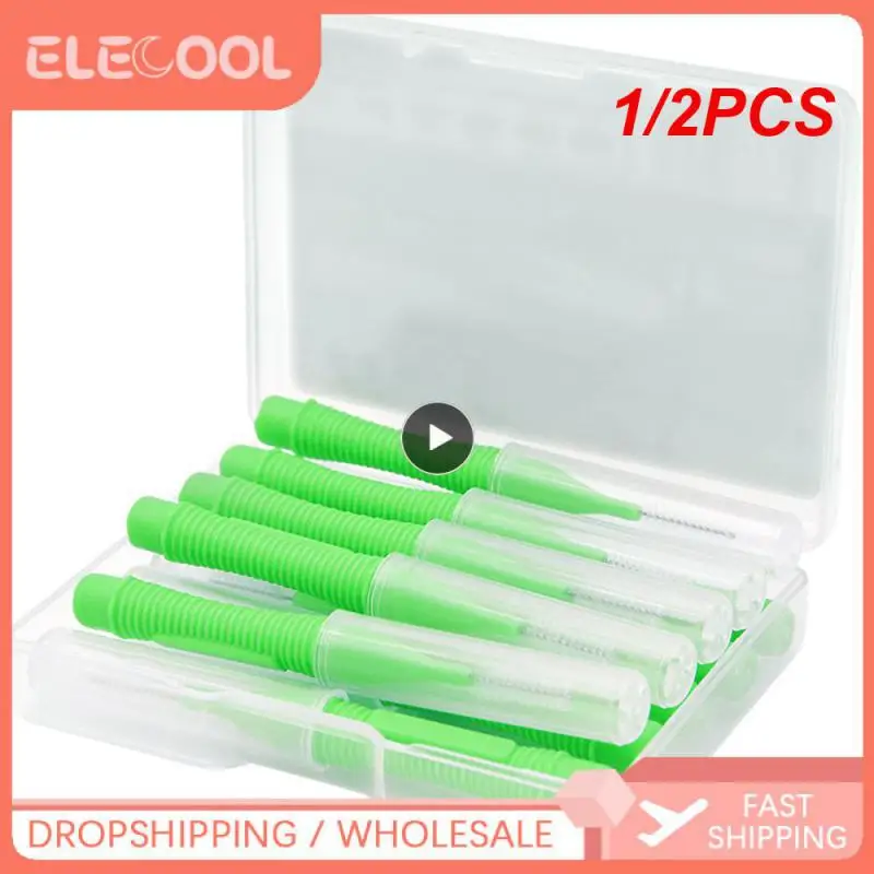 

1/2PCS Interdental Brush Floss Push-Pull Teeth Brushes Handheld Outdoor Oral Hygiene Tool Household Holiday 0.7mm