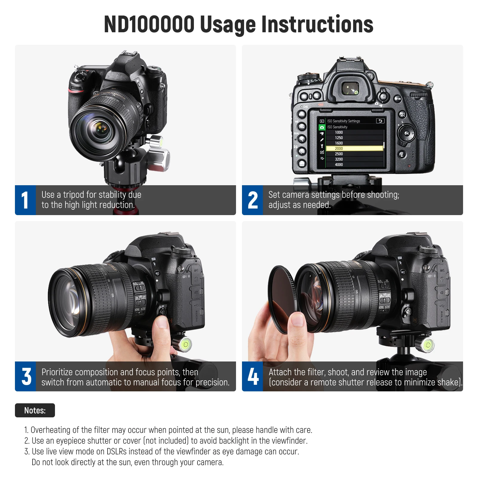 ND100000 (16.5 Stop) Limited Neutral Density ND Filter, Ultra Dark Multi Resista