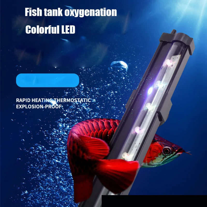 Fish Tank Air Pump + Bubble Light Aquarium Lighting LED Landscaping Light Oxygen Pump 4