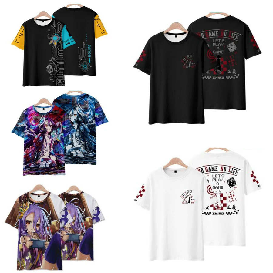 

Anime NO GAME NO LIFE 3D T Shirt Women Men Summer Fashion Short Sleeve Funny Tshirt Graphic Tees Streetwear Cosplay Costume
