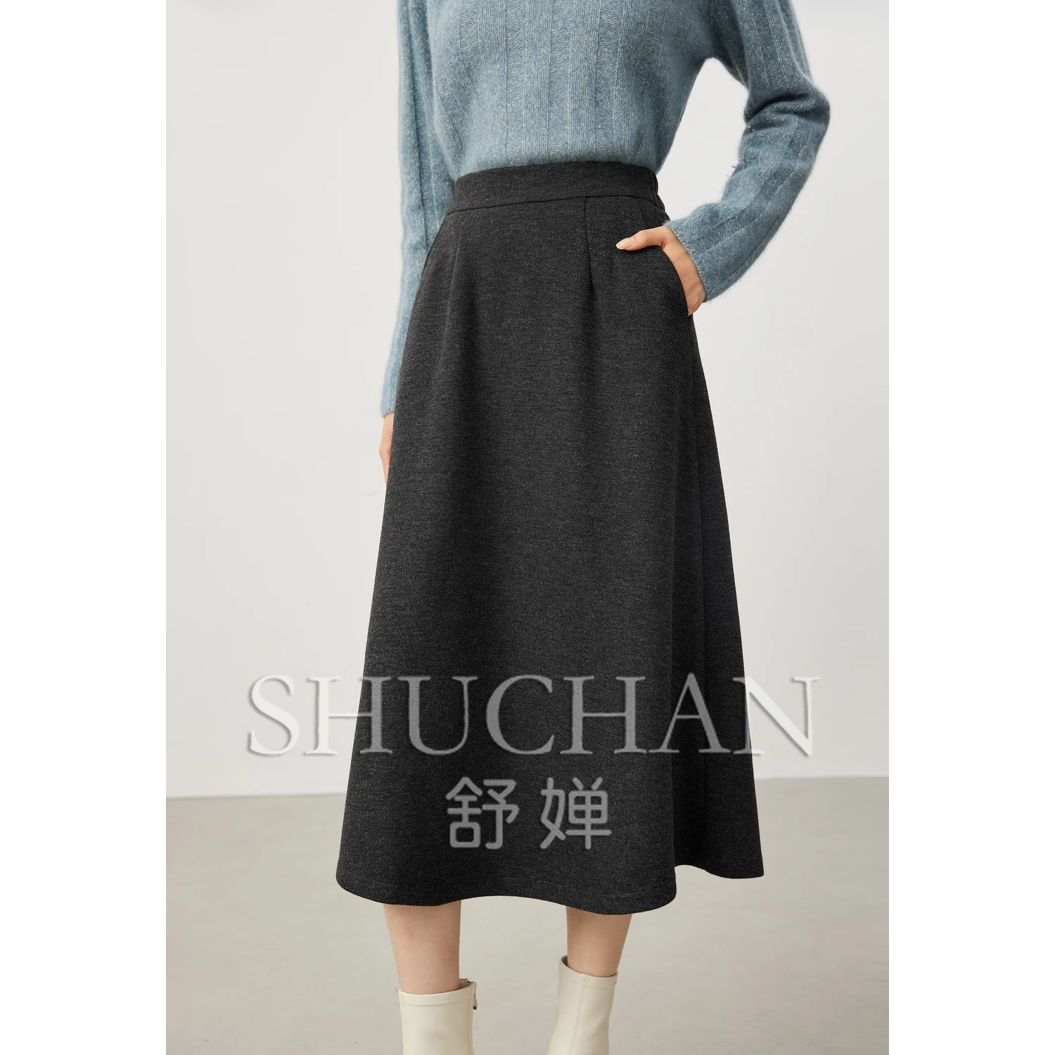 

Faldas Mujer Moda 2023 Winter Office Lady A-LINE Mid-Calf Korean Style Women Skirt Korean Fashion Clothing Faldas Largas