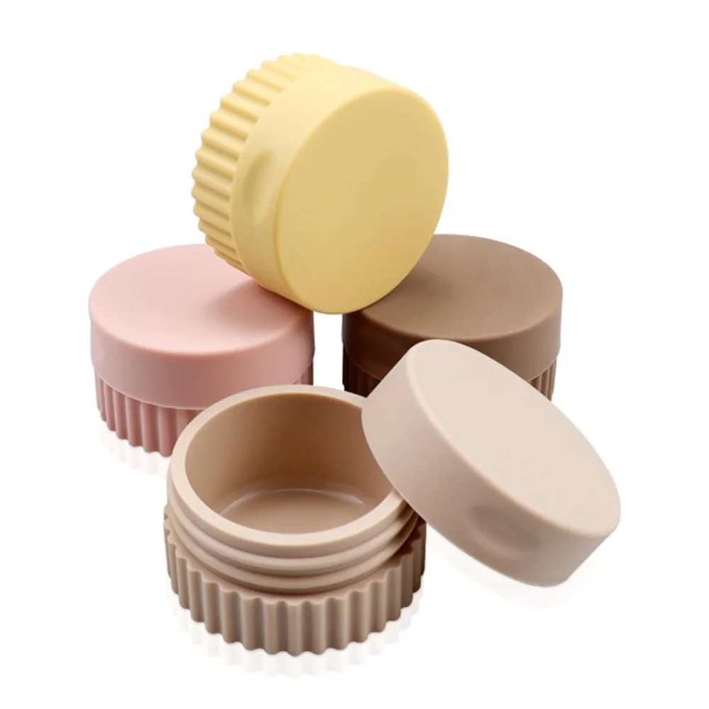 Set of 4 Mini Leakproof Silicone Travel Jars (20ml) - Refillable Cream & Lotion Containers