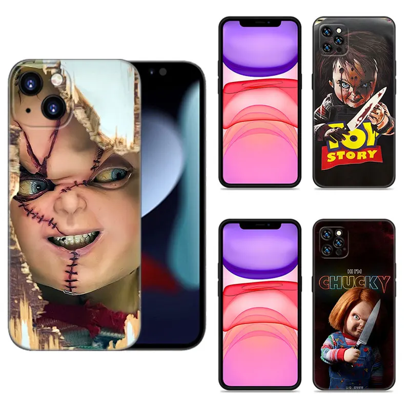 Chucky Doll Horror Movie Phone Case Per Apple Iphone 12 13 Mini 11 14 15 Pro Max 7 8 Plus X Xr Xs Se 2020 Custodia In Silicone Nero