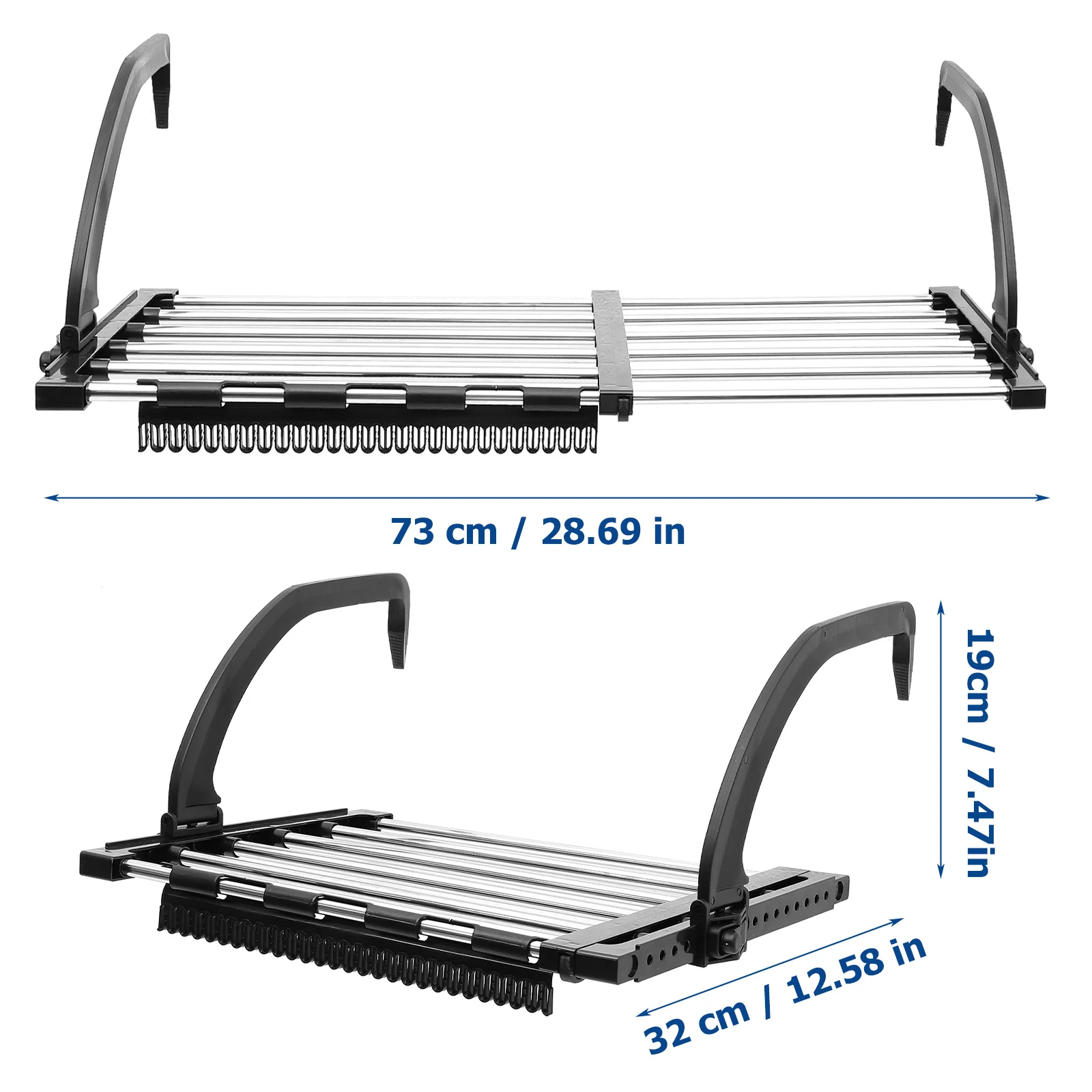 Balcony Drying Rack Clothes Multi-purpose Hanger Large Laundry Hanging Stainless Steel Clothesline outdoor folding 5