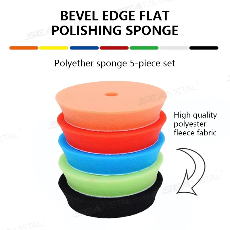 5pcs 5/6INCH Auto Detailing Pads Polishing Wheel Sponge Car Polisher Waxing Pads Set for Car Wax Applicator Discs