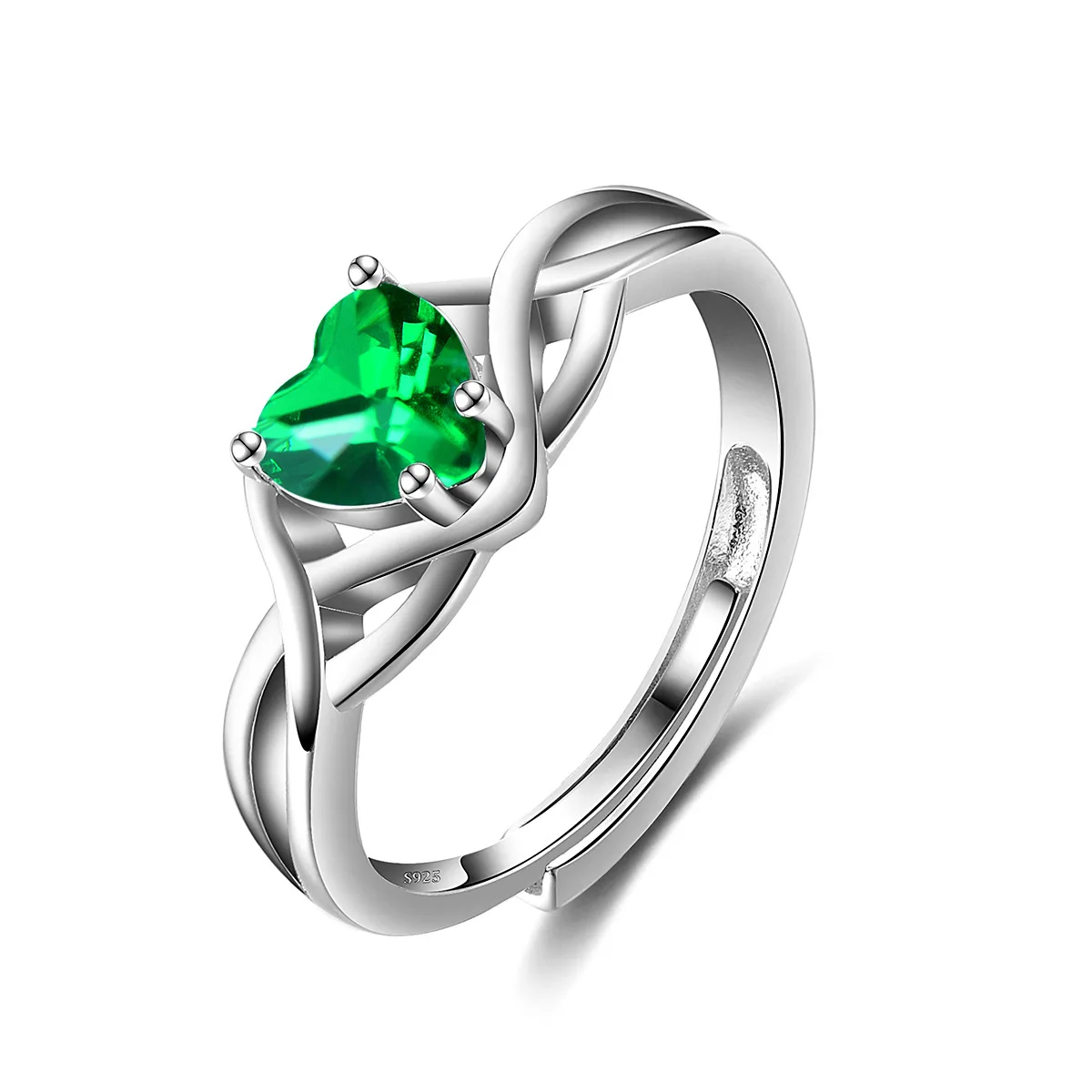 

925 Sterling Silver Adjustable CZ Rings For Women Party Birthday Gift