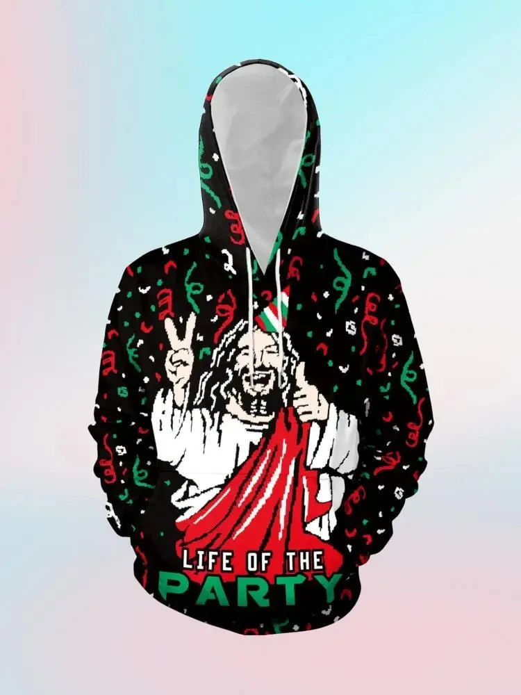 

Oversized Men Women Pullovers Christmas 3D Hooded Chic Clothing Outdoor Sweater Red Funny Reindeer Jumper Streetwear Y2k Tops