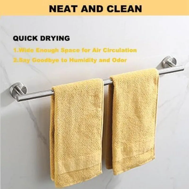 Bathroom Towel Rack 24 Inch Towel Bar Stainless Steel Towel Holder Silver Black