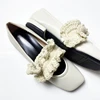 Knitted Elastic Band Mary Janes Shoes Women Square Toe Elegant Low Heels Pumps Spring Autumn PU Leather Ladies Shoes Loafers 3