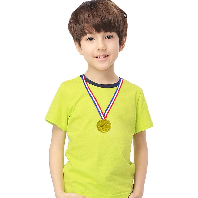 Medaille Enfant,Lot De 48 Medailles De Recompense En Plastique Dore - 10
