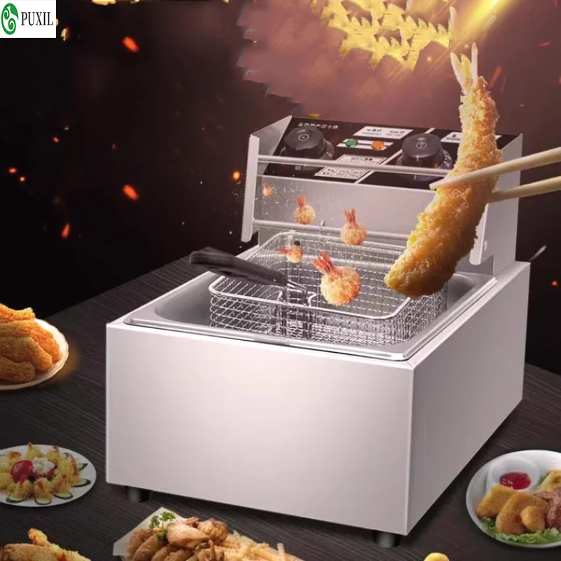 Fried pan Commercial electric fryer Electric fryer Large capacity thickened French fries deep-fried dough sticks Single cylinder