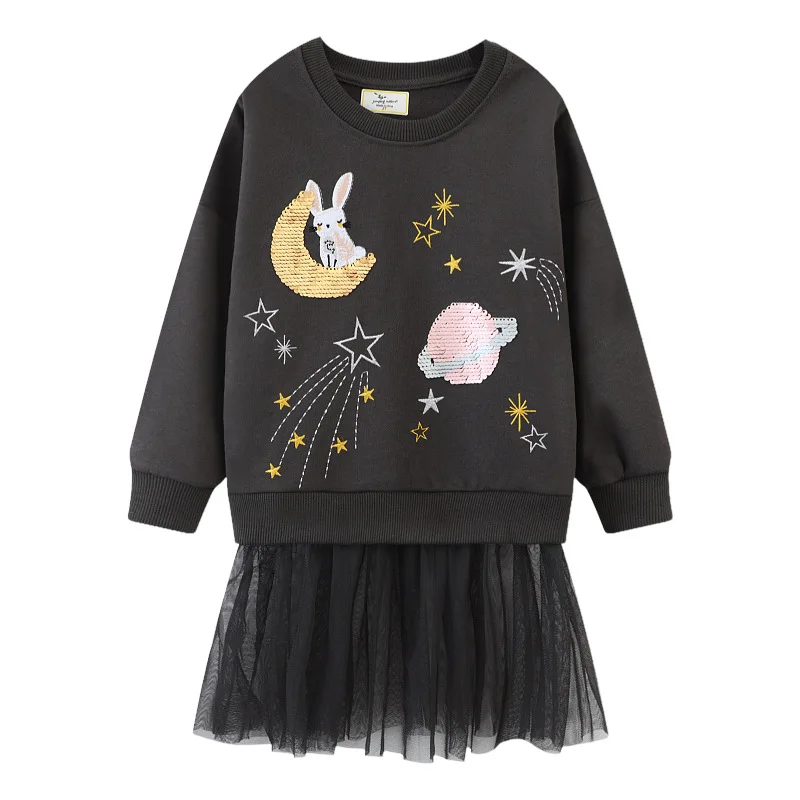 Jumping Meters 2-7T Hot Selling Princess Girls Dresses Moon Bunny