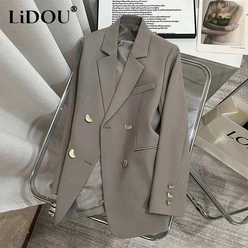 

Autumn Winter Fashion All-match Blazers Ladies Loose Casual Cardigan Suit Women Solid Color Jacket Female Vintage Coat Outwear