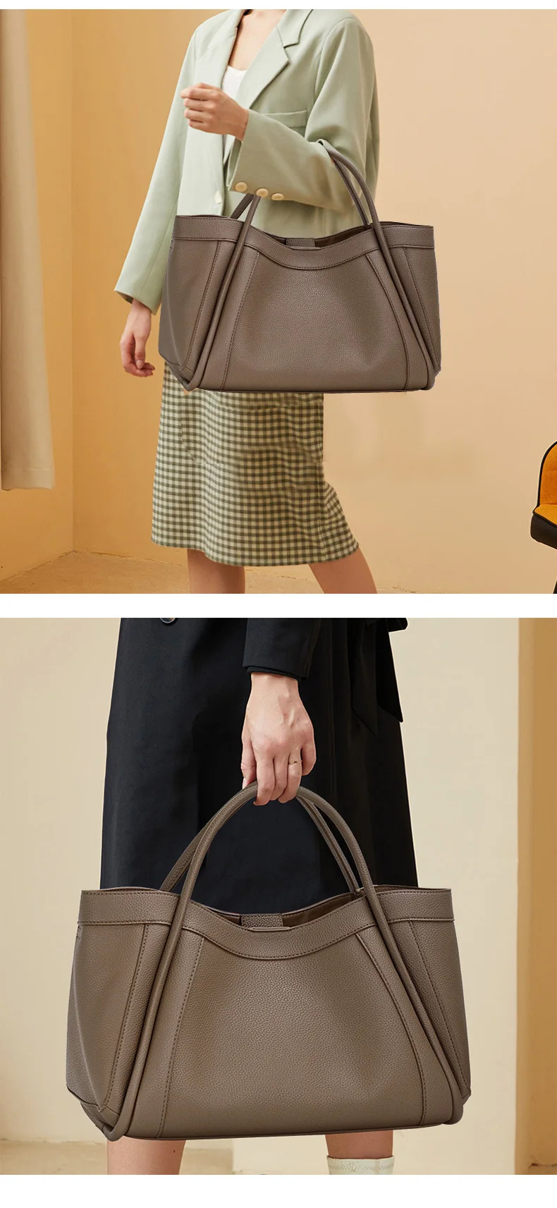 2026 Neuer Stil Hochwertige Damen-Umhängetasche aus Rindsleder, Große Kapazität Echtes Leder, Vielseitige Damenhandtasche mit Premium-Qualität – Detail 4