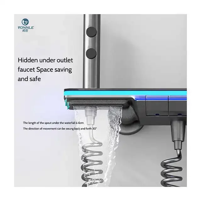 Chrome Piano Digital Bathrooom Shower System Faucet for Bathroom Fixture 12 Inch Shower Head Thermostatic Bathroom Shower Set 4