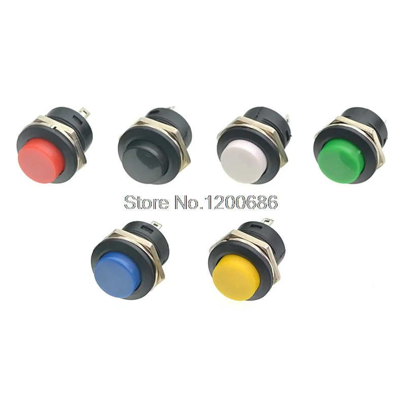

16mm Momentary Push Button Switch R13-507 Push Button Switch OFF-ON Reset Switch 16MM 3A 250V AC Non Locking Switches