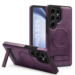 Custodia in pelle premium con supporto per ricarica wireless magnetica e protezione da cadute