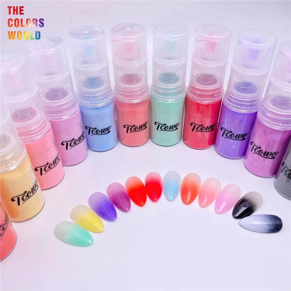 TCT-908 Ombre Nail Design Glitter Powder Spray Bottle Acrylic Powder Nail Shadow Spray Ombre Mist Gradual Effect nail powder acrylic nail powder