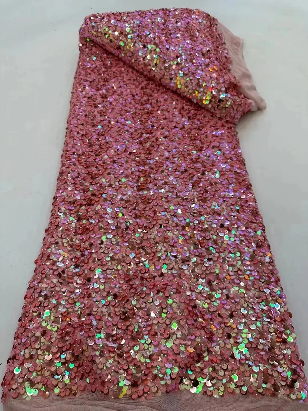 

Luxury French Tulle Net Lace With Sequins And Beads African Nigerian Embroidered Lace Fabric Mesh Sequins Lace Fabric For Sewing
