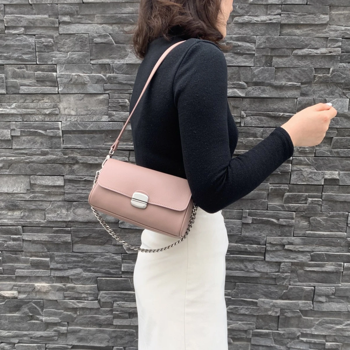 Genuine Leather Women's Luxury Crossbody Small Bag-Soft Cow Leather Commuter Chain Strap Shoulder Bag for Everyday Chic